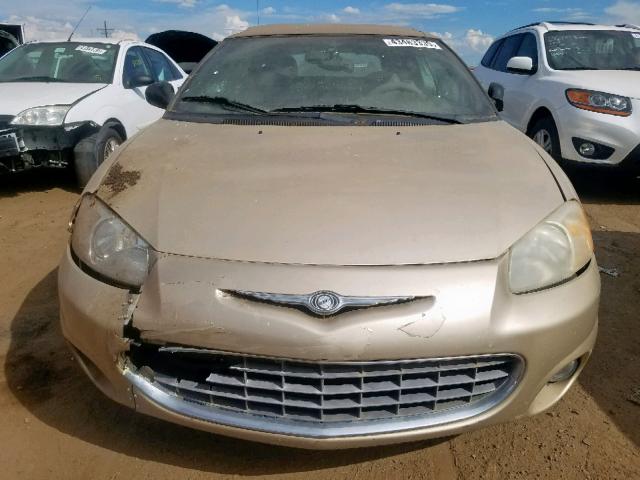 1C3EL55U01N598878 - 2001 CHRYSLER SEBRING LX GOLD photo 9