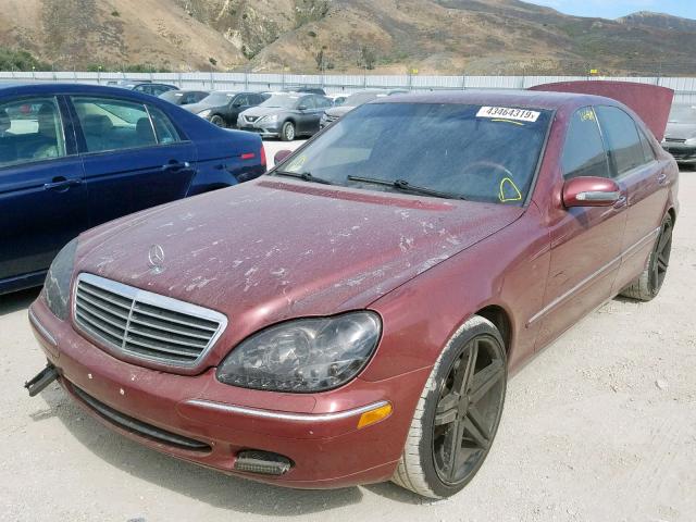 WDBNG75J92A282663 - 2002 MERCEDES-BENZ S 500 BURGUNDY photo 2