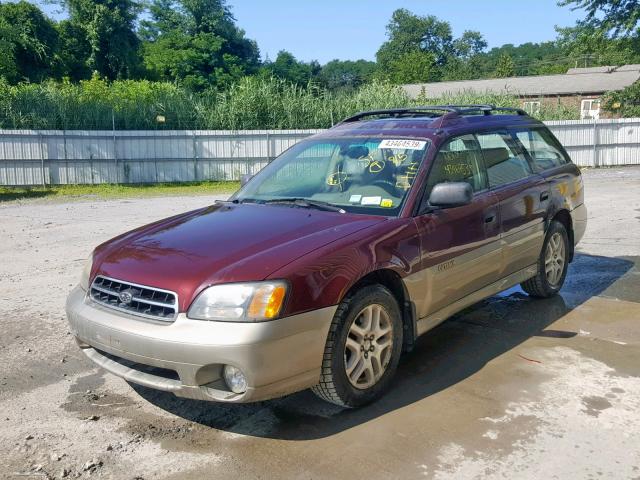 4S3BH665317645743 - 2001 SUBARU LEGACY OUT MAROON photo 2