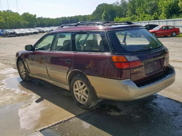 4S3BH665317645743 - 2001 SUBARU LEGACY OUT MAROON photo 3