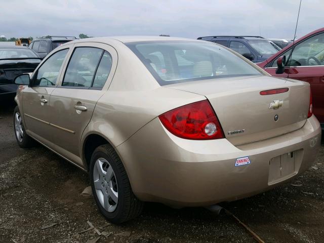 1G1AK52F057558211 - 2005 CHEVROLET COBALT BEIGE photo 3