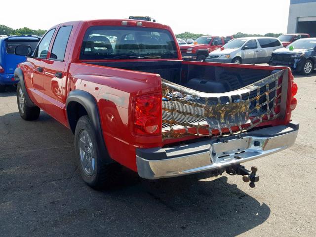 1D7HW48NX5S273408 - 2005 DODGE DAKOTA QUA RED photo 3