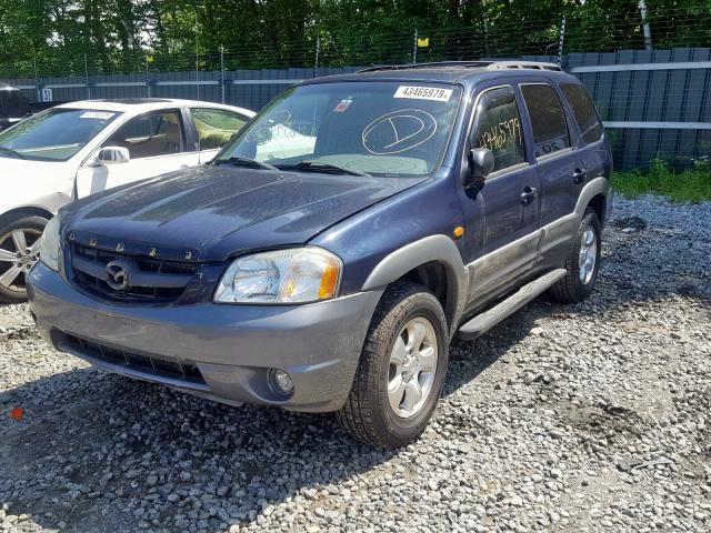 4F2CU08122KM03824 - 2002 MAZDA TRIBUTE LX BLUE photo 2