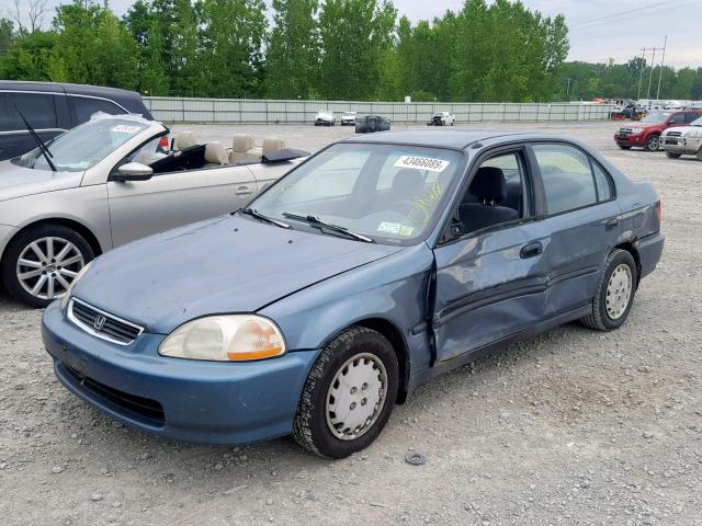 2HGEJ6620VH506916 - 1997 HONDA CIVIC DX BLUE photo 2