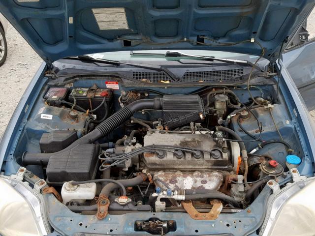 2HGEJ6620VH506916 - 1997 HONDA CIVIC DX BLUE photo 7