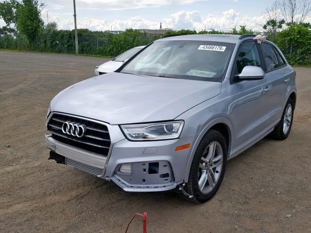 WA1ECCFS0JR033885 - 2018 AUDI Q3 PREMIUM SILVER photo 2