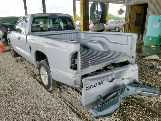 1B7GL32X72S644071 - 2002 DODGE DAKOTA SPO SILVER photo 3