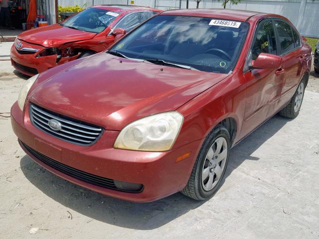 KNAGE123385235842 - 2008 KIA OPTIMA RED photo 2