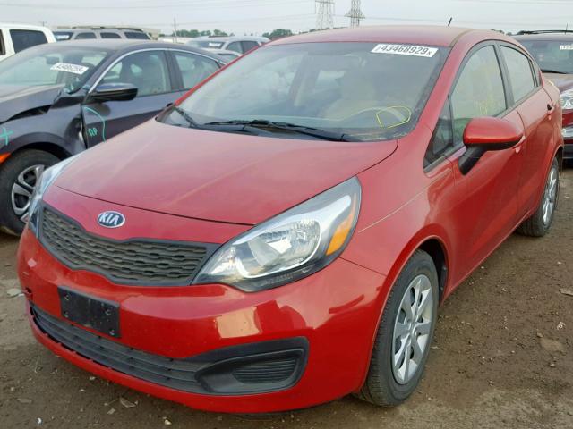 KNADM4A38D6242010 - 2013 KIA RIO LX RED photo 2