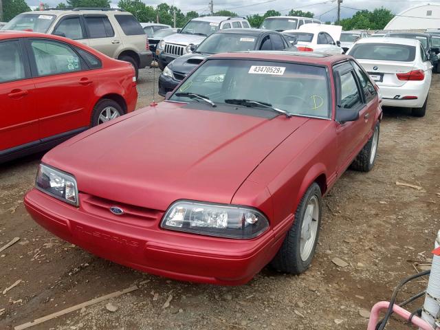 1FACP41E8PF110107 - 1993 FORD MUSTANG LX RED photo 2