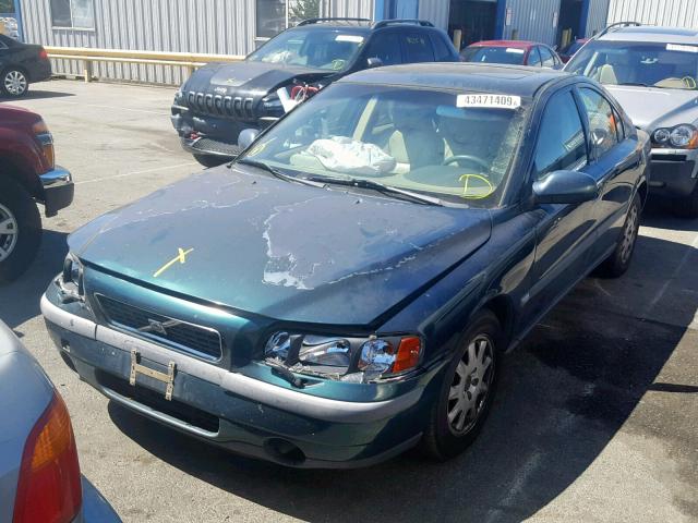 YV1RS61R622160306 - 2002 VOLVO S60 GREEN photo 2