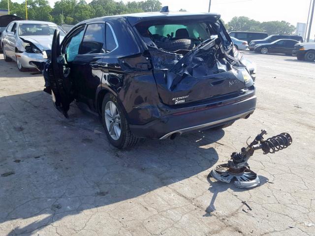 2FMTK4J90FBC27736 - 2015 FORD EDGE SEL BLACK photo 3