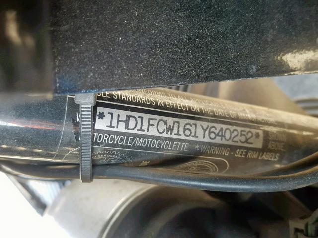 1HD1FCW161Y640252 - 2001 HARLEY-DAVIDSON FLHTCUI BLACK photo 10