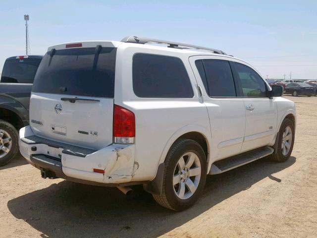 5N1BA08D38N627251 - 2008 NISSAN ARMADA SE WHITE photo 4