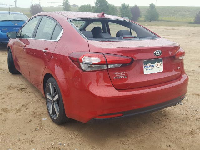 3KPFL4A89JE241528 - 2018 KIA FORTE EX RED photo 3