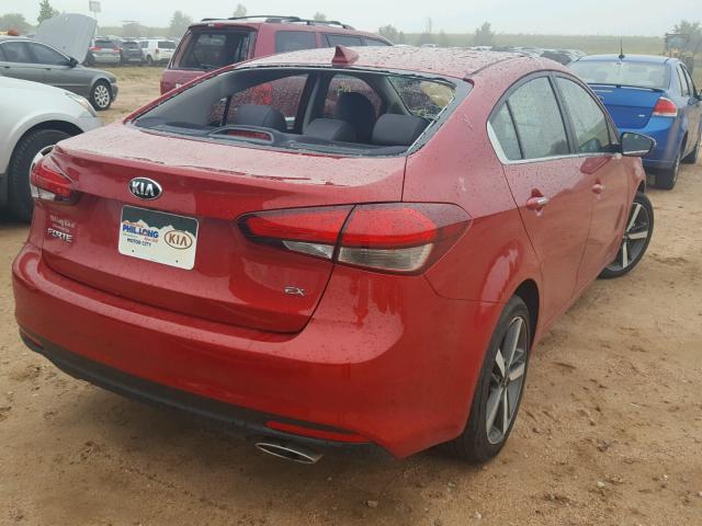 3KPFL4A89JE241528 - 2018 KIA FORTE EX RED photo 4