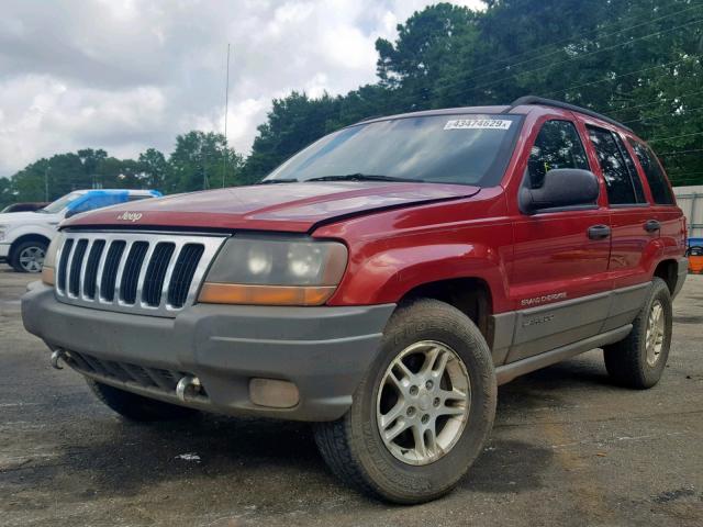 1J4GW48S02C151071 - 2002 JEEP GRAND CHER RED photo 2