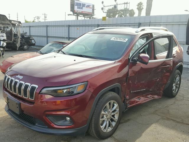 1C4PJLLB9KD145527 - 2019 JEEP CHEROKEE L RED photo 2