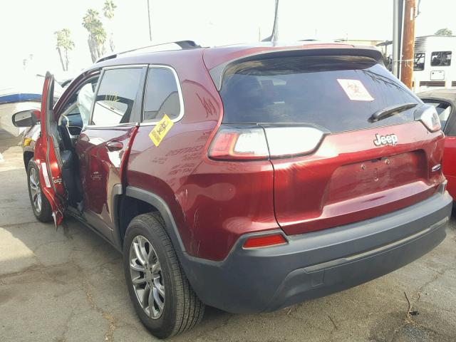 1C4PJLLB9KD145527 - 2019 JEEP CHEROKEE L RED photo 3