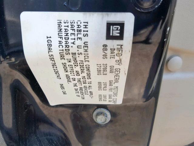 1G8AL55F76Z126747 - 2006 SATURN ION LEVEL GOLD photo 10
