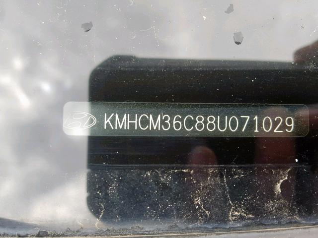 KMHCM36C88U071029 - 2008 HYUNDAI ACCENT GS BLACK photo 10