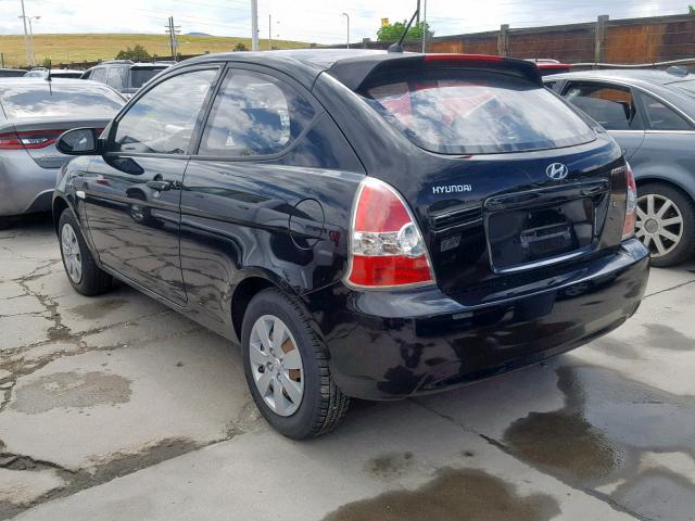 KMHCM36C88U071029 - 2008 HYUNDAI ACCENT GS BLACK photo 3