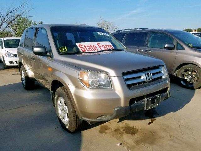 5FNYF28197B038140 - 2007 HONDA PILOT LX GOLD photo 1