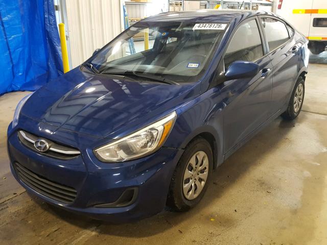 KMHCT4AE3GU037886 - 2016 HYUNDAI ACCENT SE BLUE photo 2