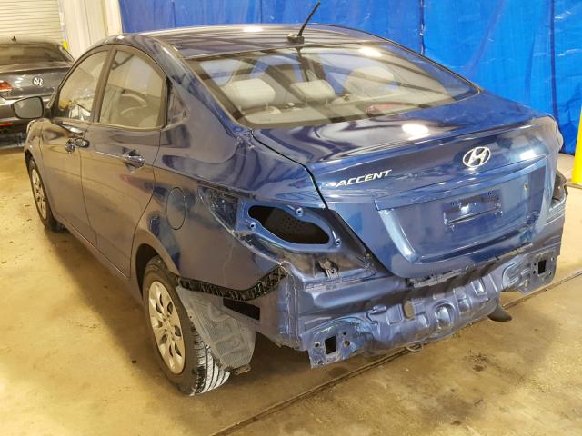 KMHCT4AE3GU037886 - 2016 HYUNDAI ACCENT SE BLUE photo 3