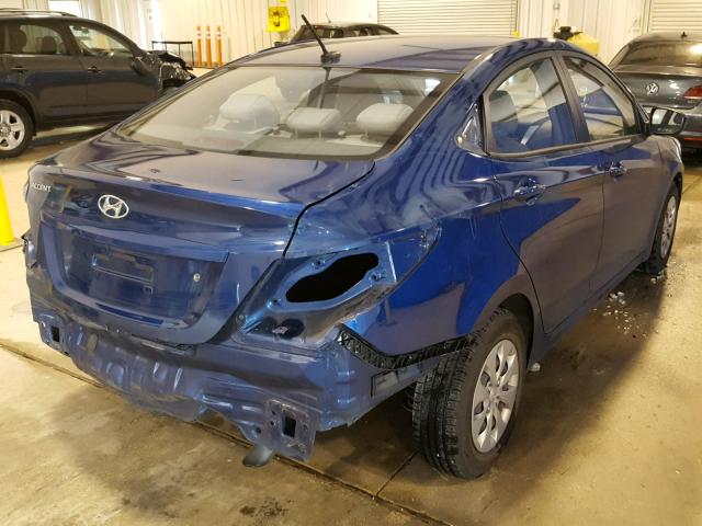 KMHCT4AE3GU037886 - 2016 HYUNDAI ACCENT SE BLUE photo 4