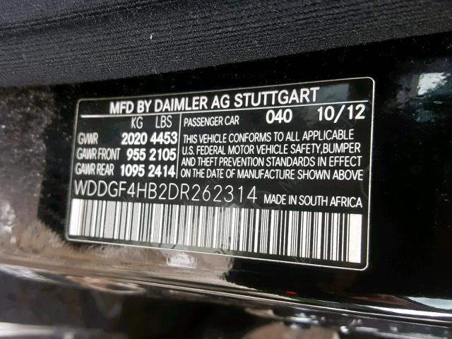 WDDGF4HB2DR262314 - 2013 MERCEDES-BENZ C 250 BLACK photo 10