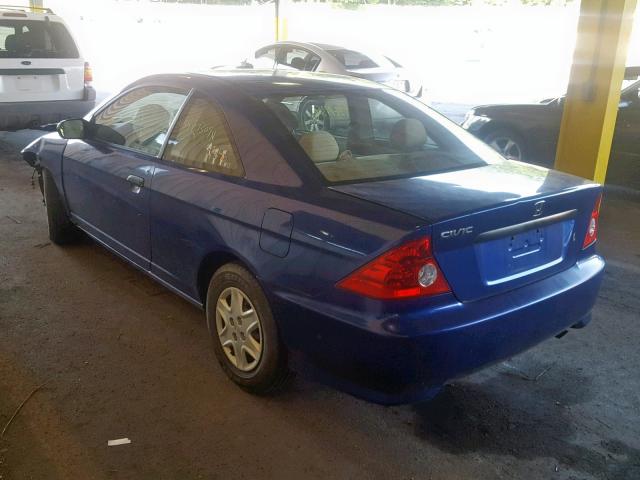 1HGEM22125L066617 - 2005 HONDA CIVIC DX V BLUE photo 3