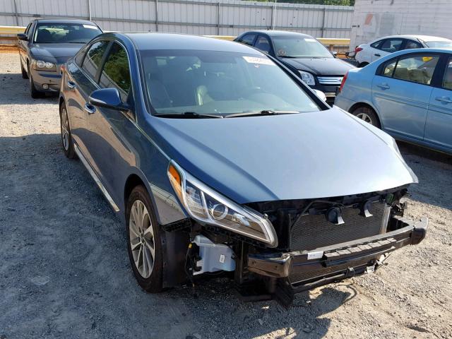 5NPE34AF1FH103656 - 2015 HYUNDAI SONATA SPO BLUE photo 1