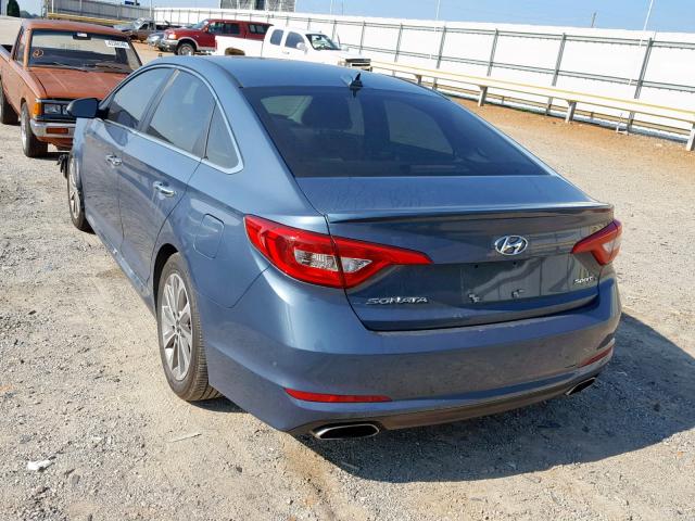 5NPE34AF1FH103656 - 2015 HYUNDAI SONATA SPO BLUE photo 3