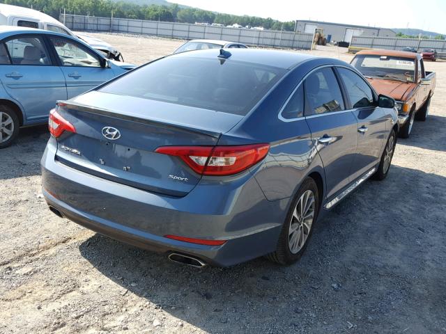 5NPE34AF1FH103656 - 2015 HYUNDAI SONATA SPO BLUE photo 4