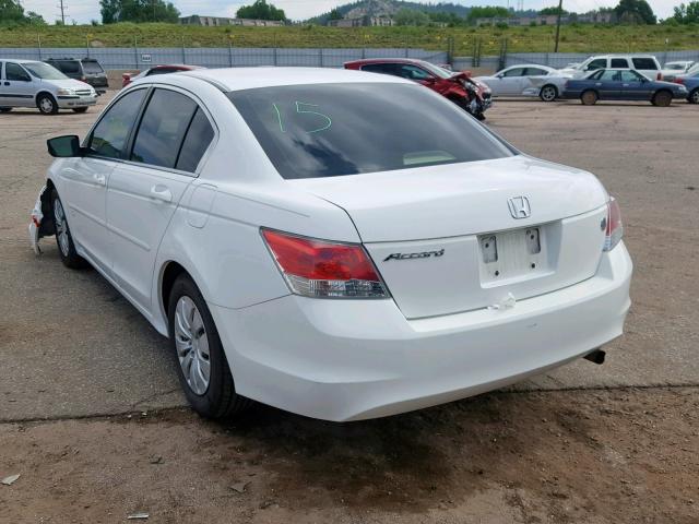 1HGCP2F36AA131369 - 2010 HONDA ACCORD LX WHITE photo 3