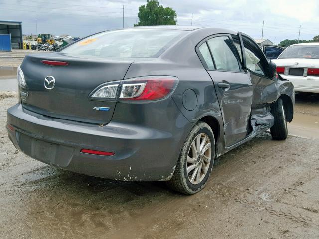 JM1BL1W77D1742728 - 2013 MAZDA 3 I GRAY photo 4