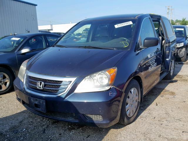 5FNRL38269B055766 - 2009 HONDA ODYSSEY LX BLUE photo 2