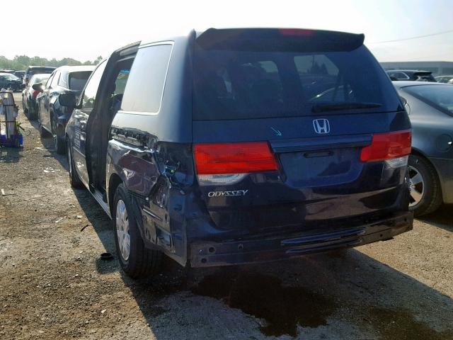 5FNRL38269B055766 - 2009 HONDA ODYSSEY LX BLUE photo 3