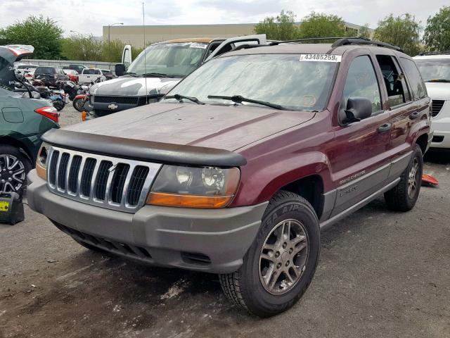 1J8GX48S52C146086 - 2002 JEEP GRAND CHER BURGUNDY photo 2