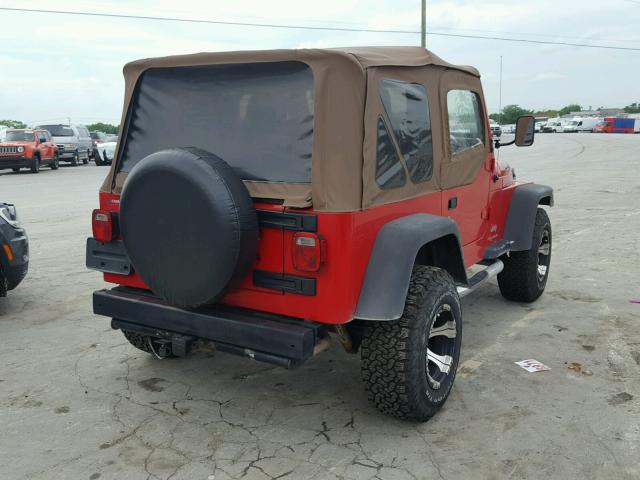 1J4FA29176P740329 - 2006 JEEP WRANGLER / RED photo 4