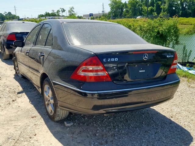 WDBRF92HX7F832769 - 2007 MERCEDES-BENZ C 280 4MAT BLACK photo 3