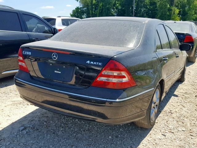 WDBRF92HX7F832769 - 2007 MERCEDES-BENZ C 280 4MAT BLACK photo 4