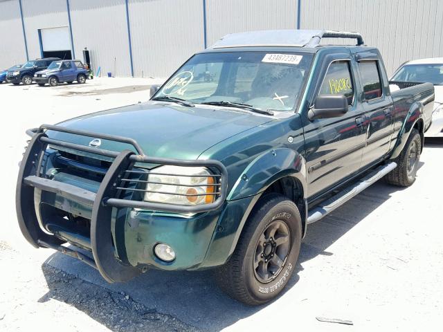 1N6ED29X72C328374 - 2002 NISSAN FRONTIER C GREEN photo 2