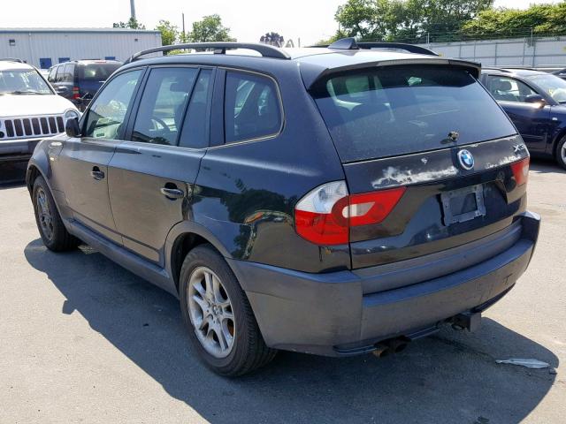 WBXPA73414WB28176 - 2004 BMW X3 2.5I BLACK photo 3