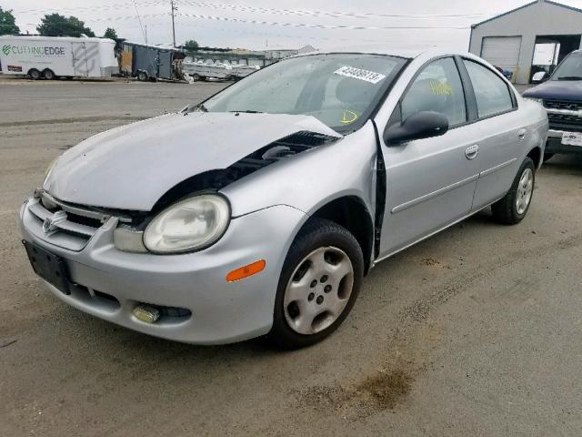 1B3ES26C22D584590 - 2002 DODGE NEON SILVER photo 2