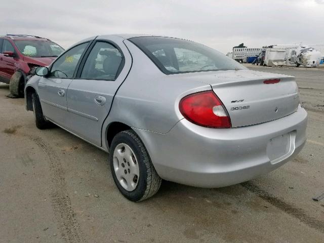 1B3ES26C22D584590 - 2002 DODGE NEON SILVER photo 3