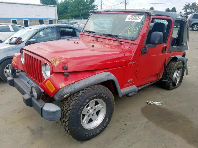 1J4FA49S84P714985 - 2004 JEEP WRANGLER / RED photo 2