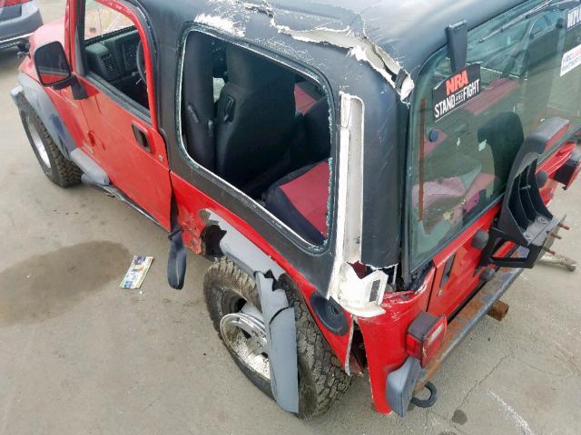 1J4FA49S84P714985 - 2004 JEEP WRANGLER / RED photo 9