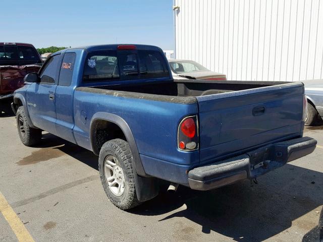 1B7GG12X02S562790 - 2002 DODGE DAKOTA BAS BLUE photo 3